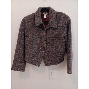 The Territory Ahead Jacket Womens Sz M Gray Button Up Ribbed Pockets Lined